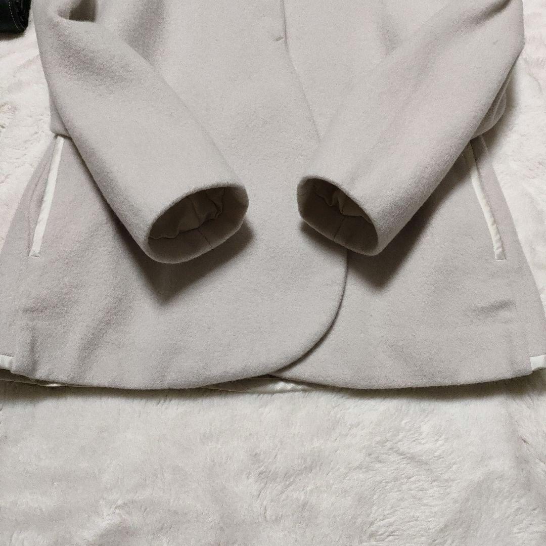 美品 ✨️ yori ヨリ アンゴラ混 ノーカラーコート 定価4.9万