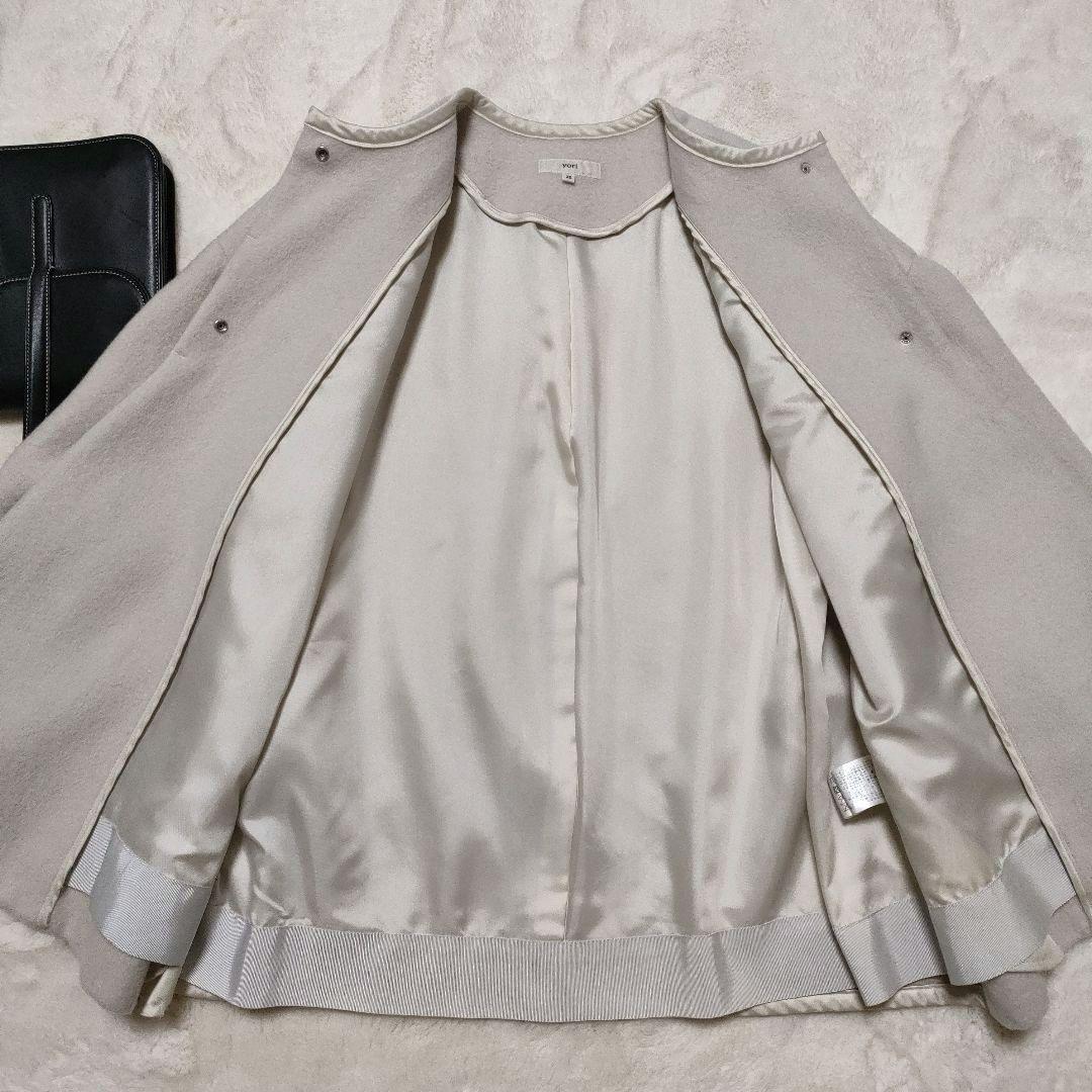 美品 ✨️ yori ヨリ アンゴラ混 ノーカラーコート 定価4.9万