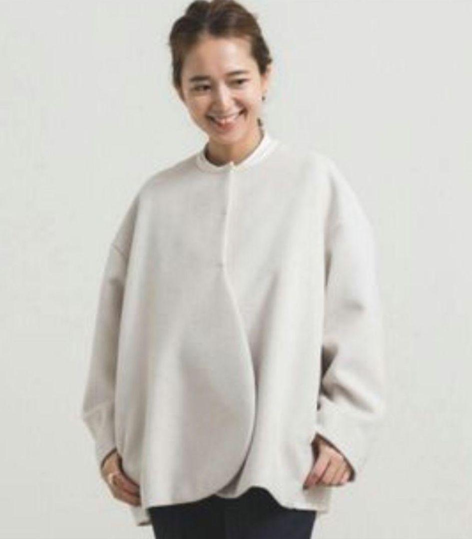 美品 ✨️ yori ヨリ アンゴラ混 ノーカラーコート 定価4.9万