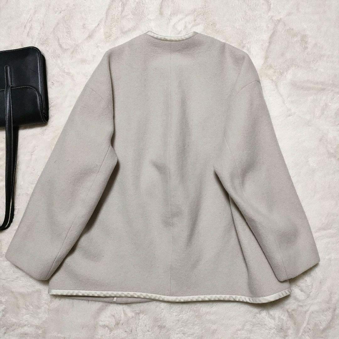 美品 ✨️ yori ヨリ アンゴラ混 ノーカラーコート 定価4.9万