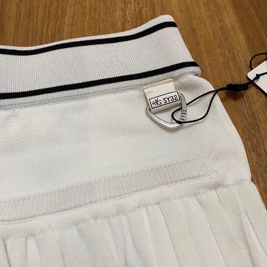 【SY32 SWEET YEARS】レディース ニットスカート M ホワイト