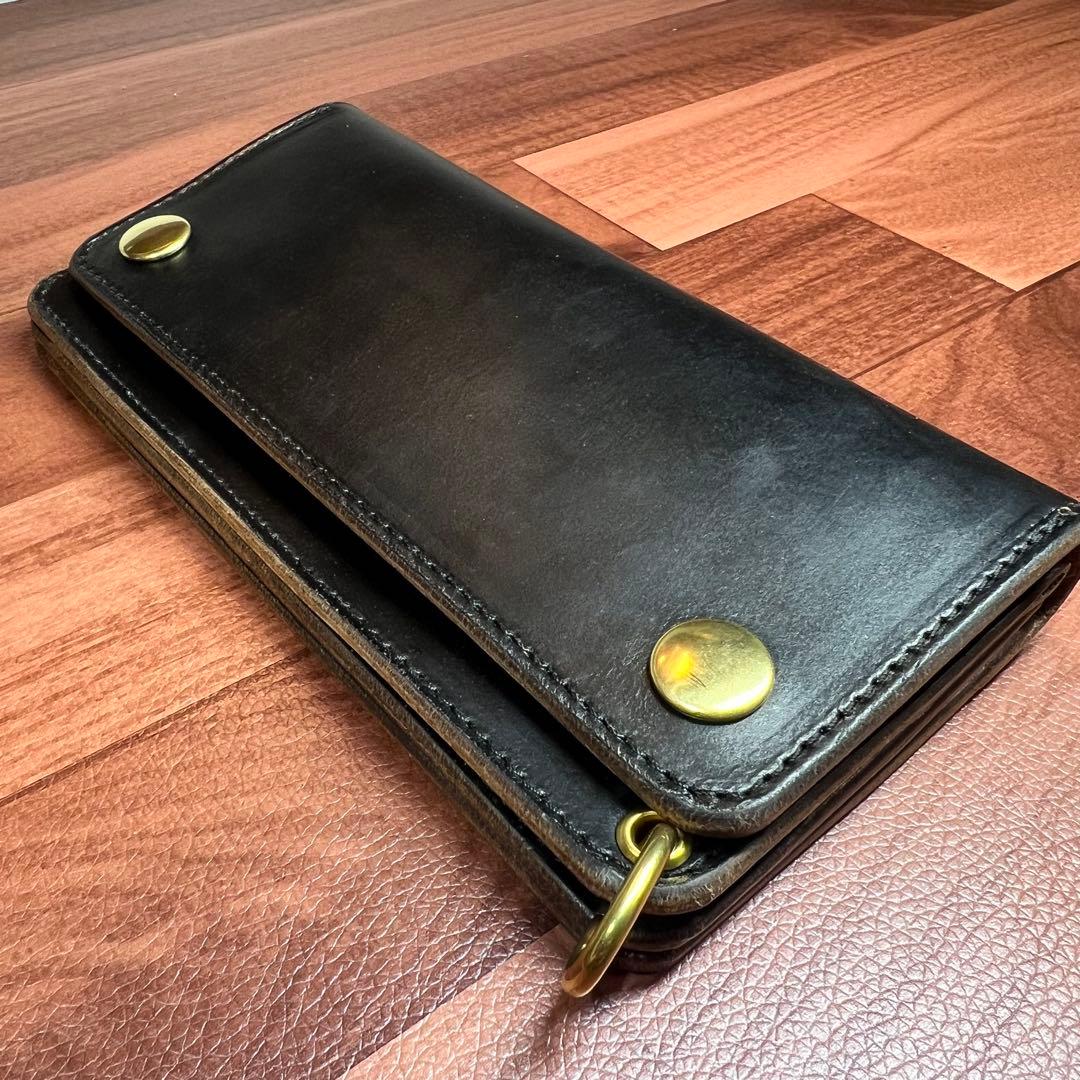 【トラッカーウォレット ロング3層】クロムエクセル ゴールド　universal