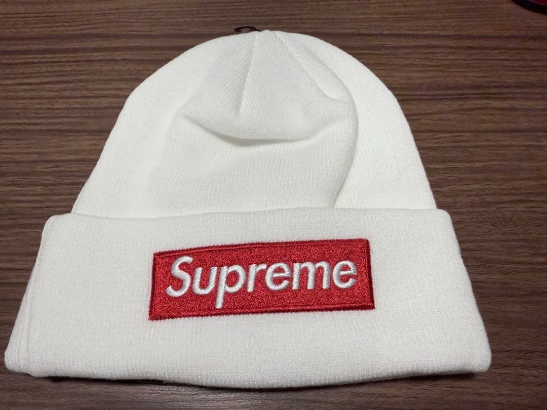 帽子 Supreme X new era box logo beanie white