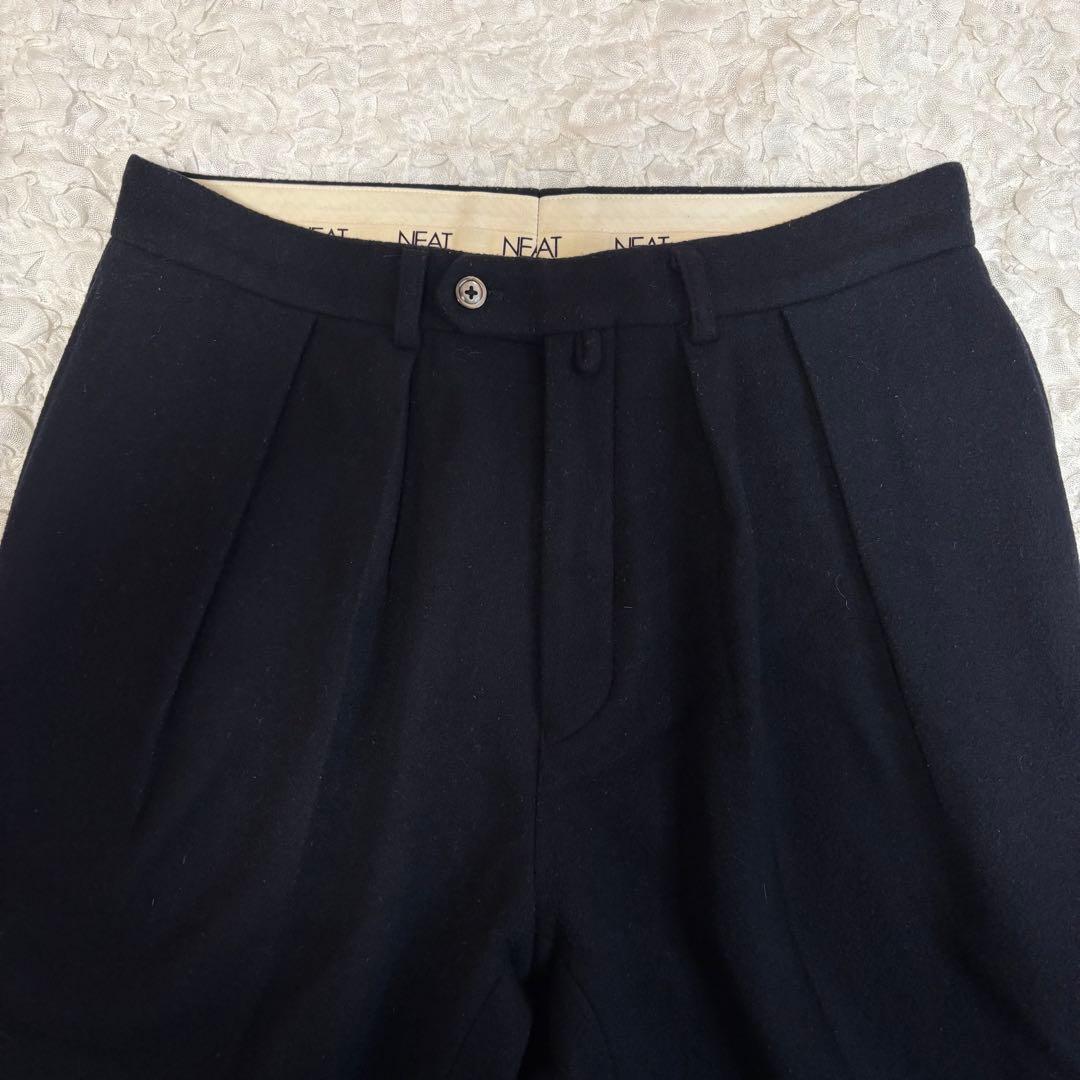 肉厚 NEAT メルトンウールテーパードスラックス 極暖