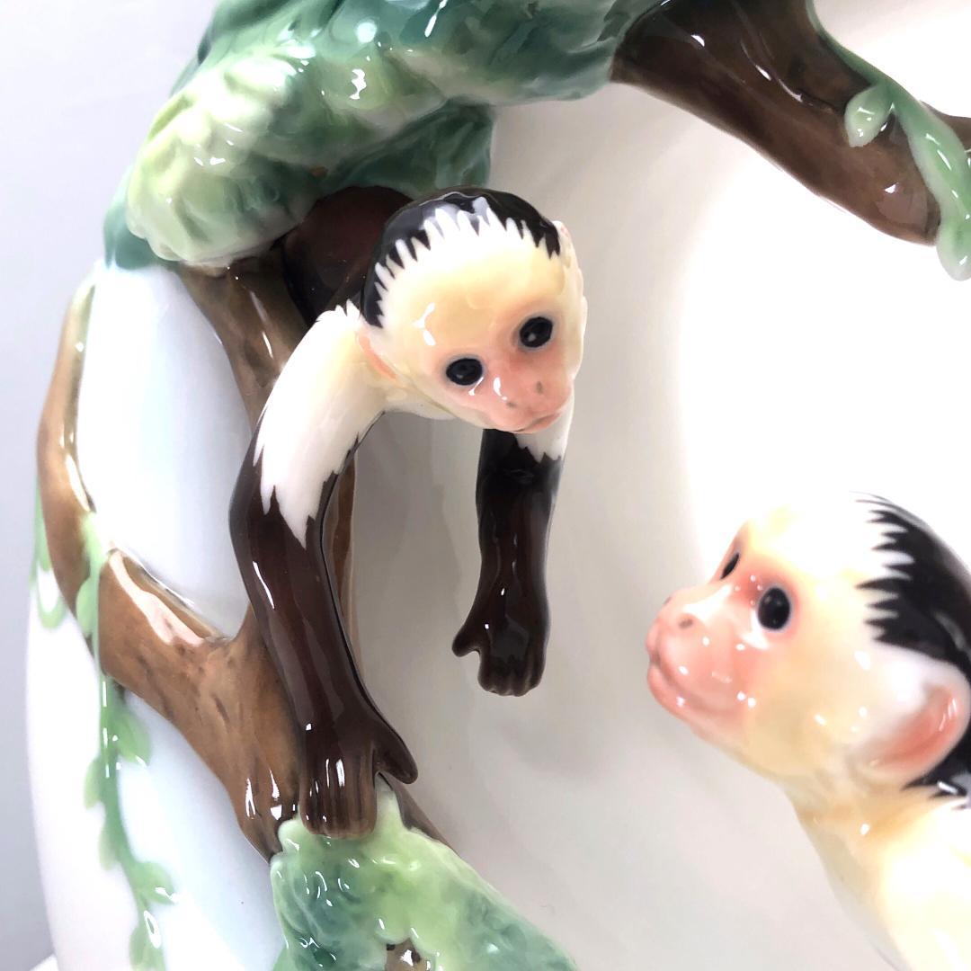 【大型・美品・箱付き】フランツ／親子のモンキー フラワーベース