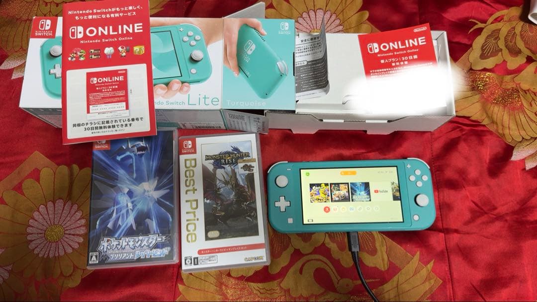 Nintendo Switch Lite ターコイズ 本体カセットセットジャンク
