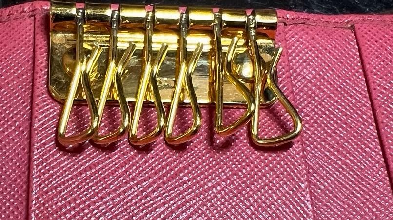 ★極美品★ PRADA プラダ キーケース 6連 ペオニア サフィアーノレザー