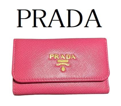 ★極美品★ PRADA プラダ キーケース 6連 ペオニア サフィアーノレザー