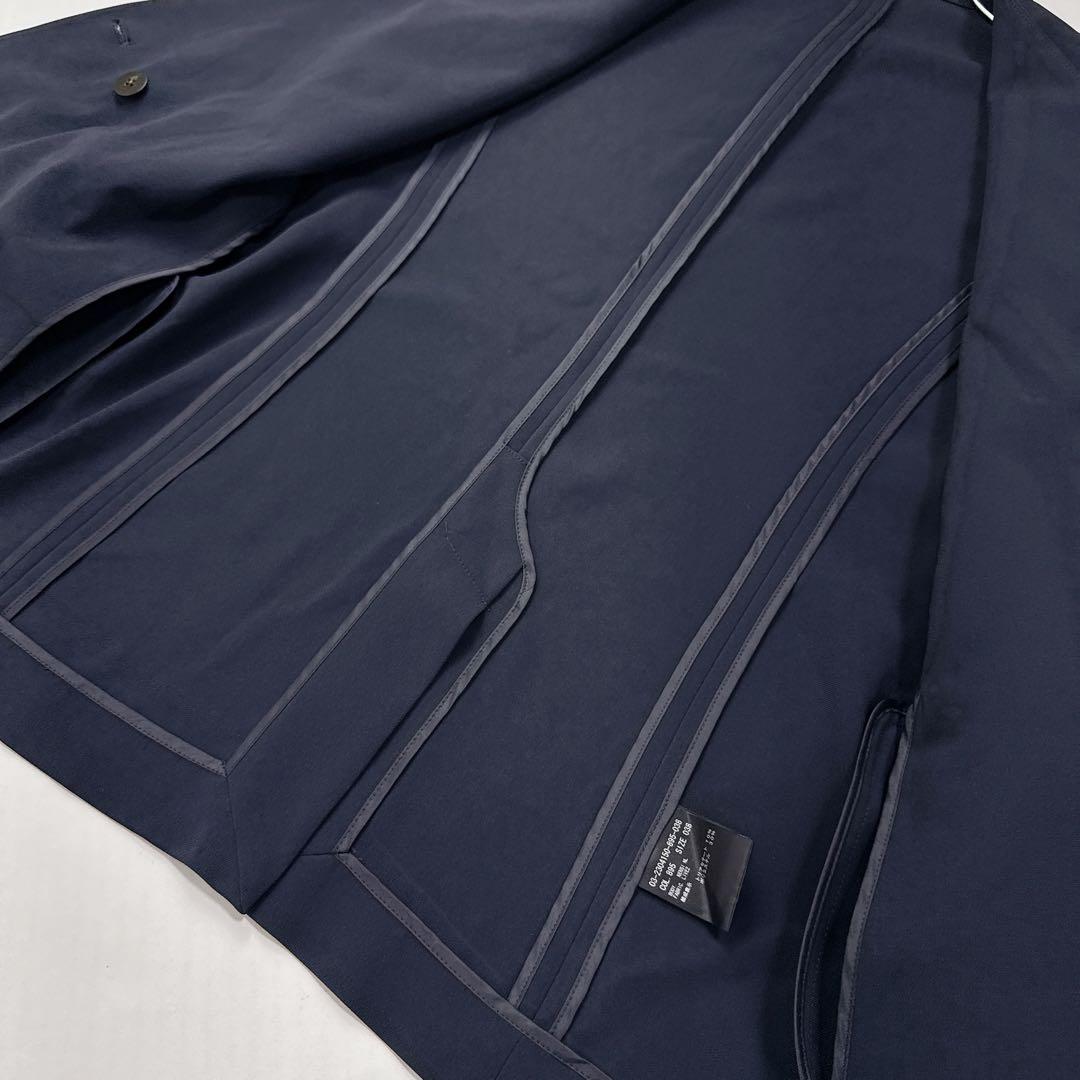 セオリーリュクス　サイズ38 ノーカラーダブルブレストジャケット　ネイビー