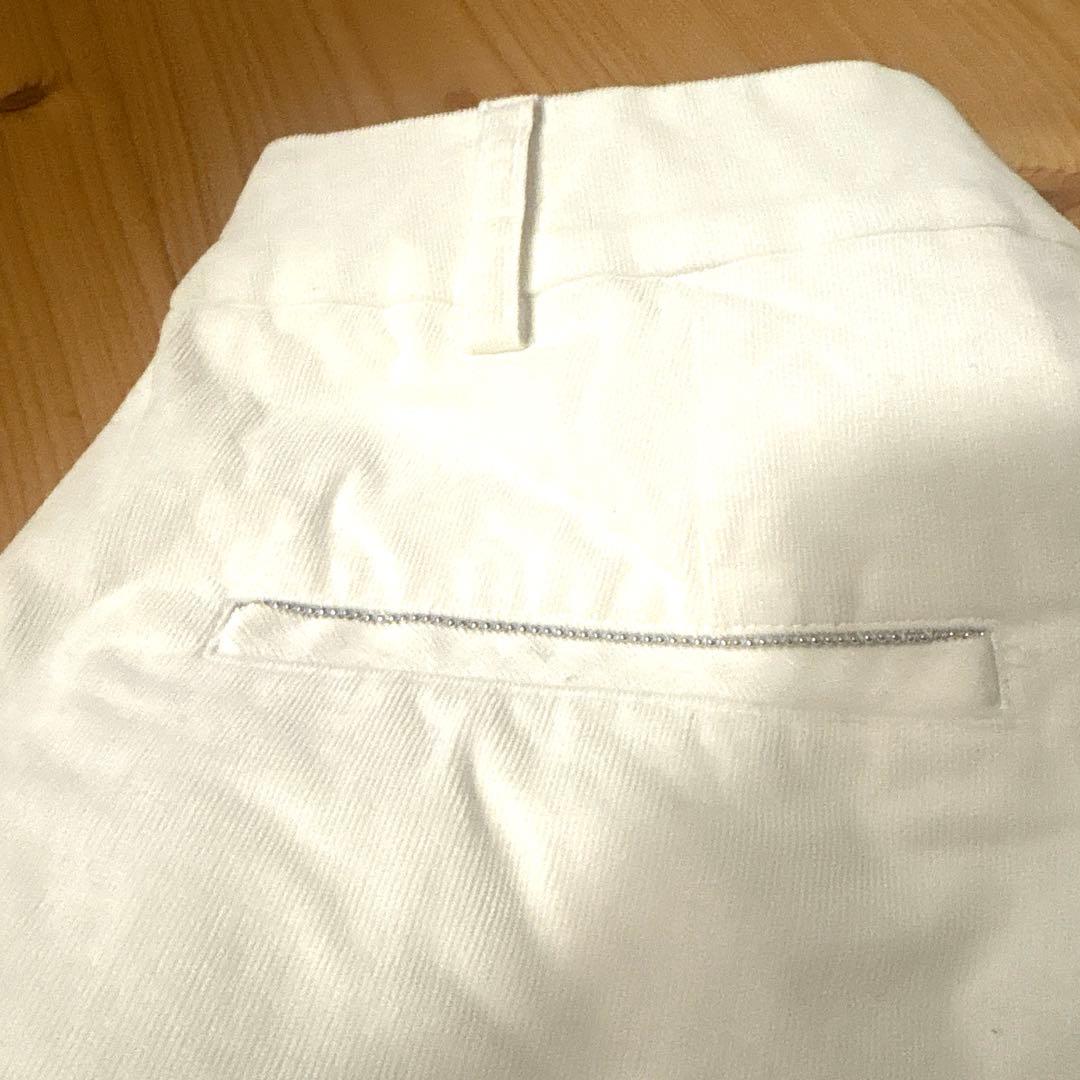 モラビト スティル 細畝コーデュロイパンツ 38 ホワイト