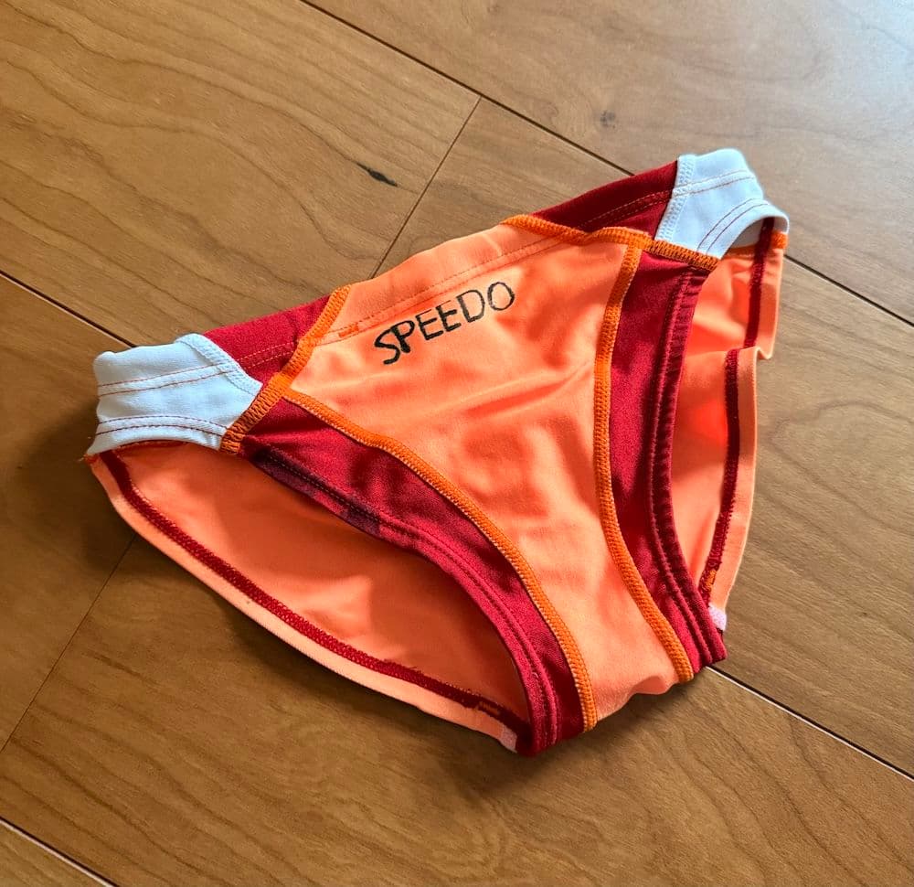 MIZUNO RQ632　オレンジ×レッド　ライフセーバー光沢 140 競パン