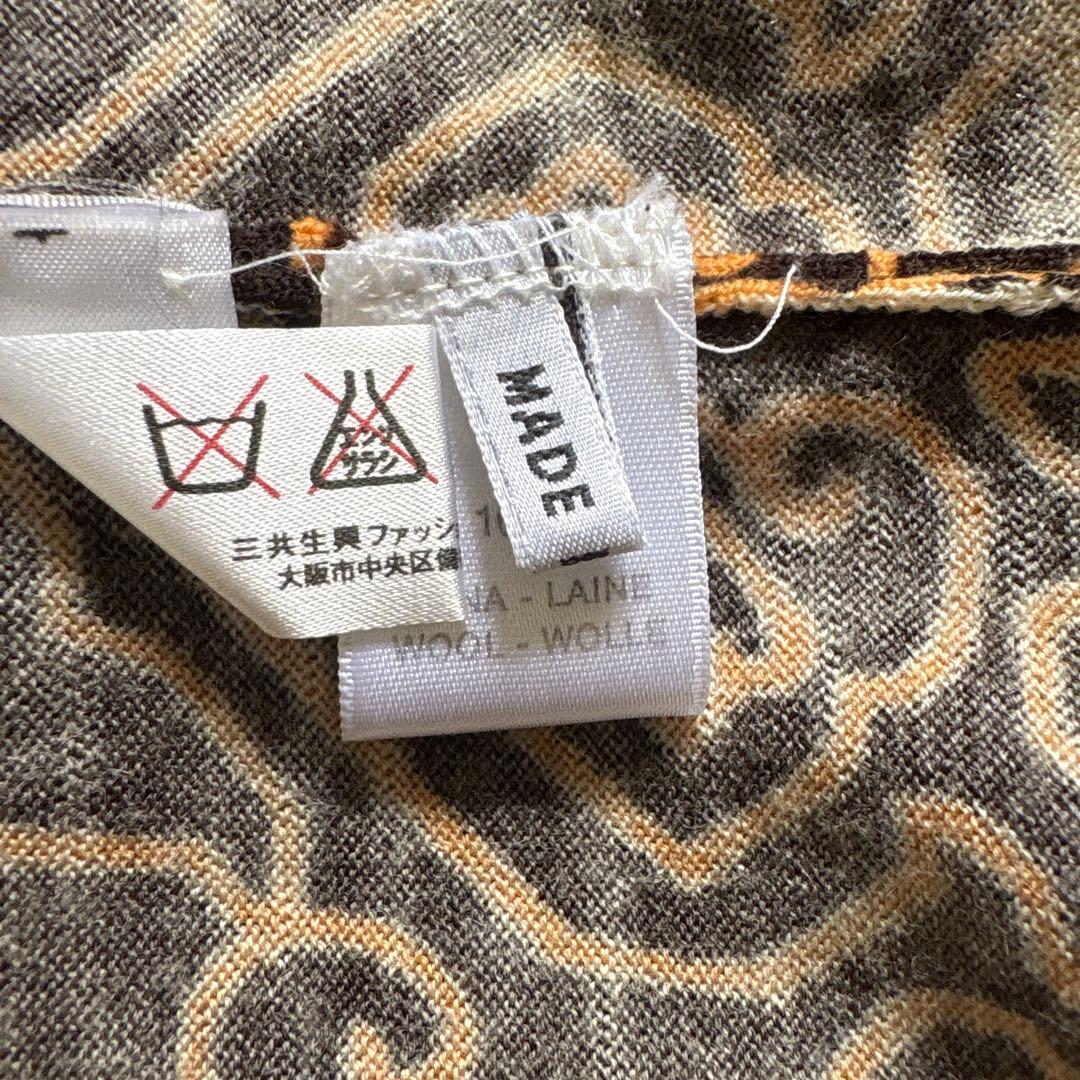 レオナールLEONARDワンピースwoolウールサイズ42幾何学模様