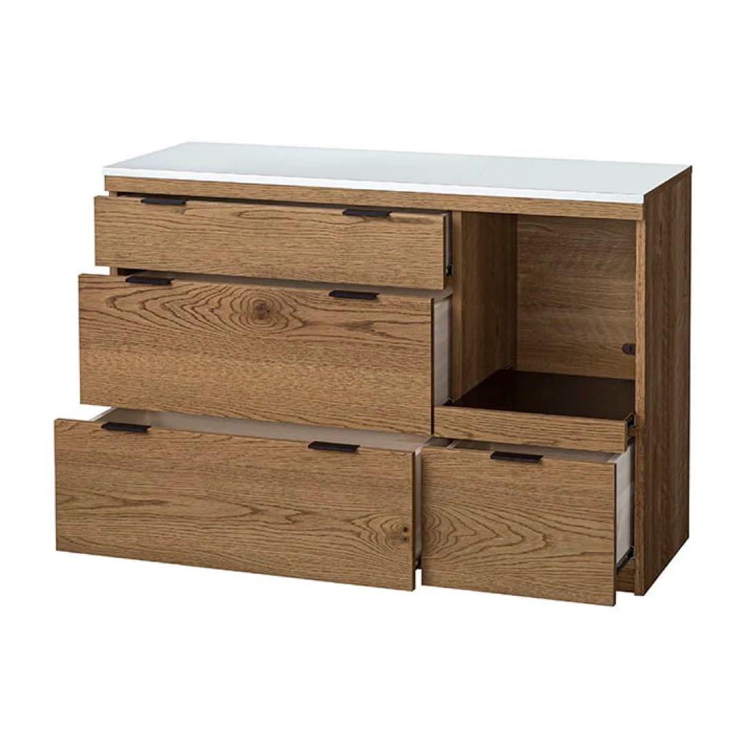 ウニコ　ステンレス天板付き食器棚