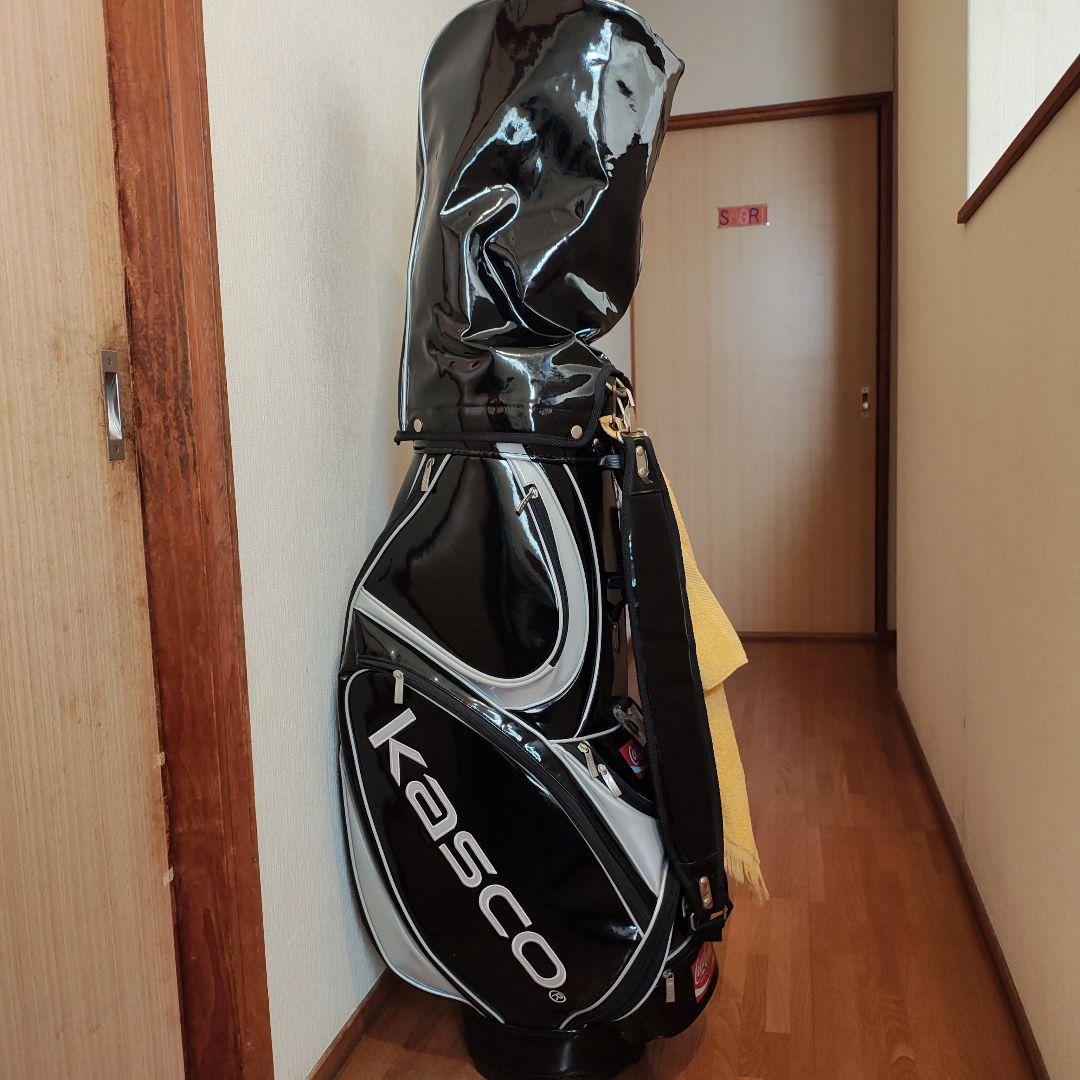 Kasco ゴルフキャディバッグ 黒エナメル