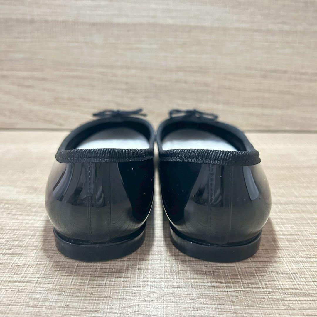 【箱付 極美品】repetto サンドリオン ブラック エナメル ゴム底 定番