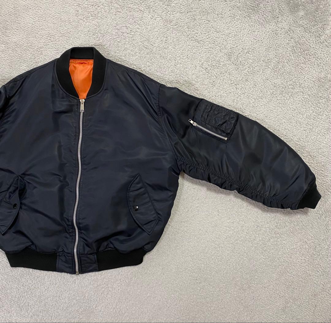 90s \"OLD UNIQLO\" MA-1 ブルゾン ブラック 中綿ボンバー短丈