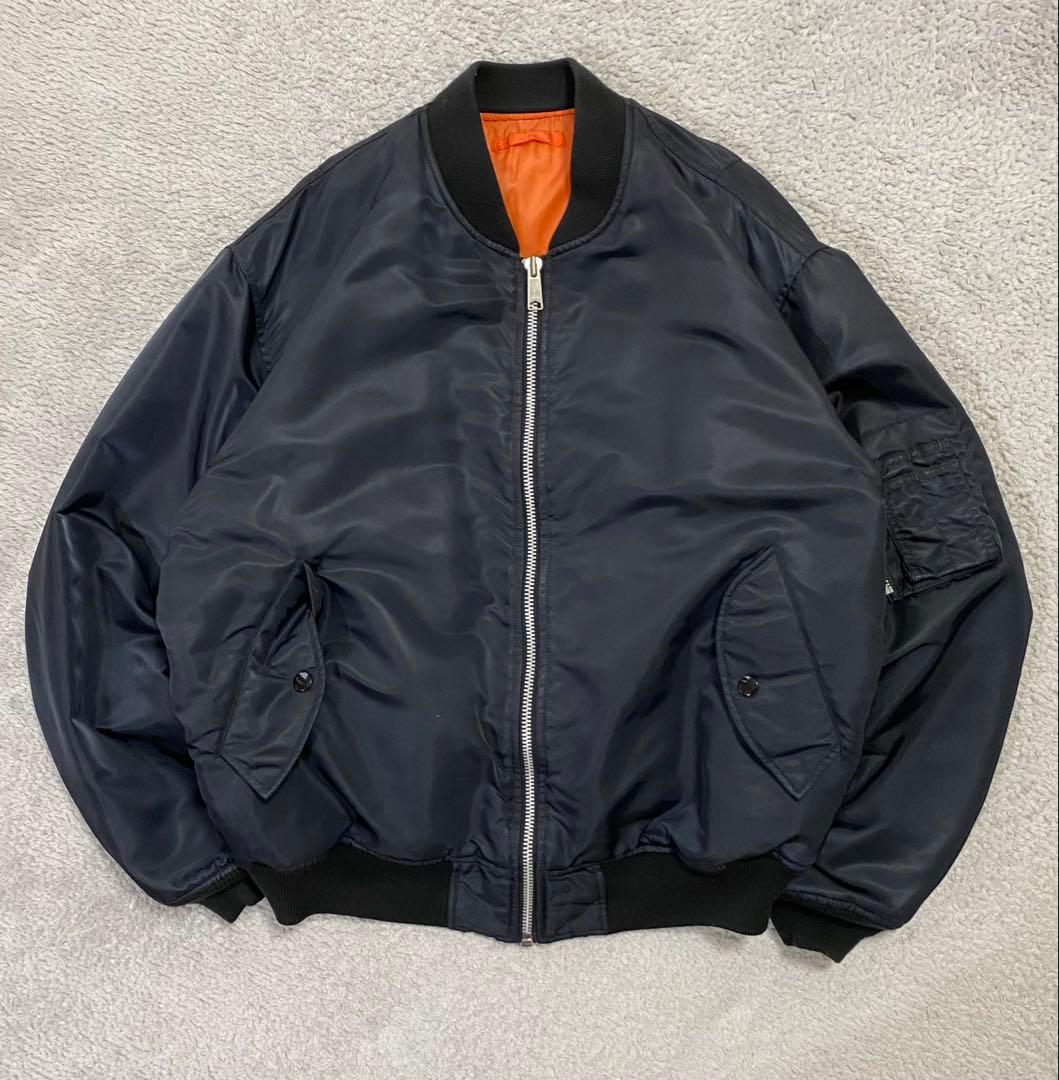 90s \"OLD UNIQLO\" MA-1 ブルゾン ブラック 中綿ボンバー短丈