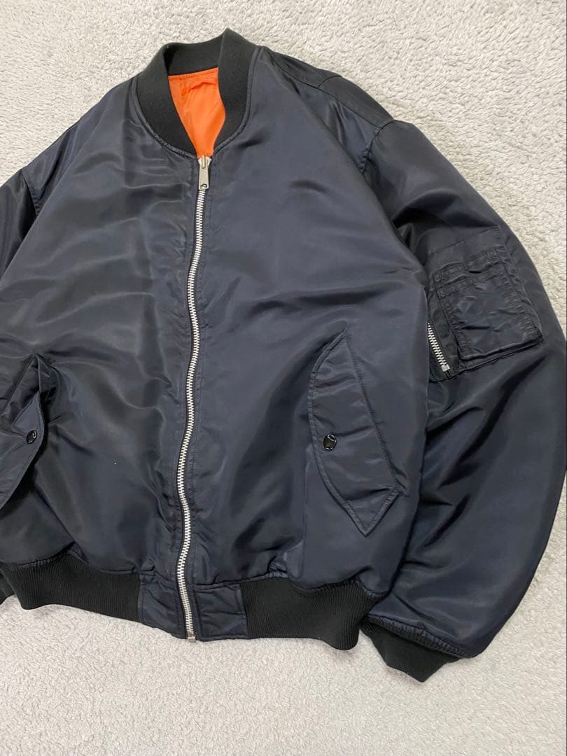 90s \"OLD UNIQLO\" MA-1 ブルゾン ブラック 中綿ボンバー短丈