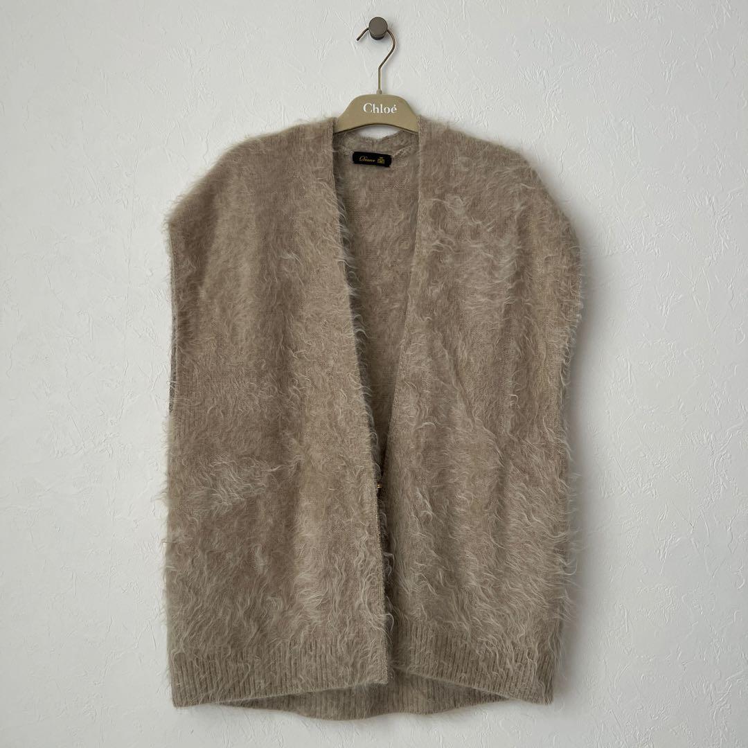 DRAWER カシミヤファーベスト　ベージュ