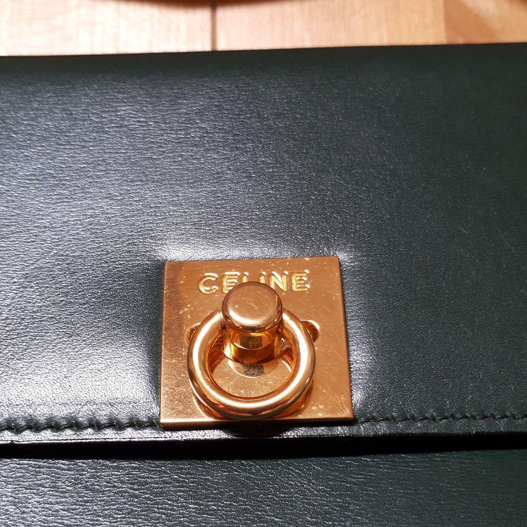 セリーヌ　CELINE　ハンドバッグ　深緑　グリーン