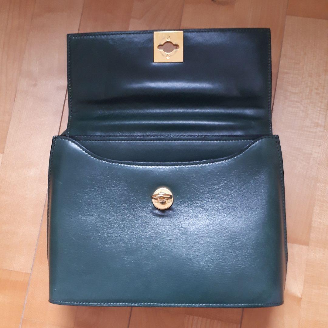 セリーヌ　CELINE　ハンドバッグ　深緑　グリーン