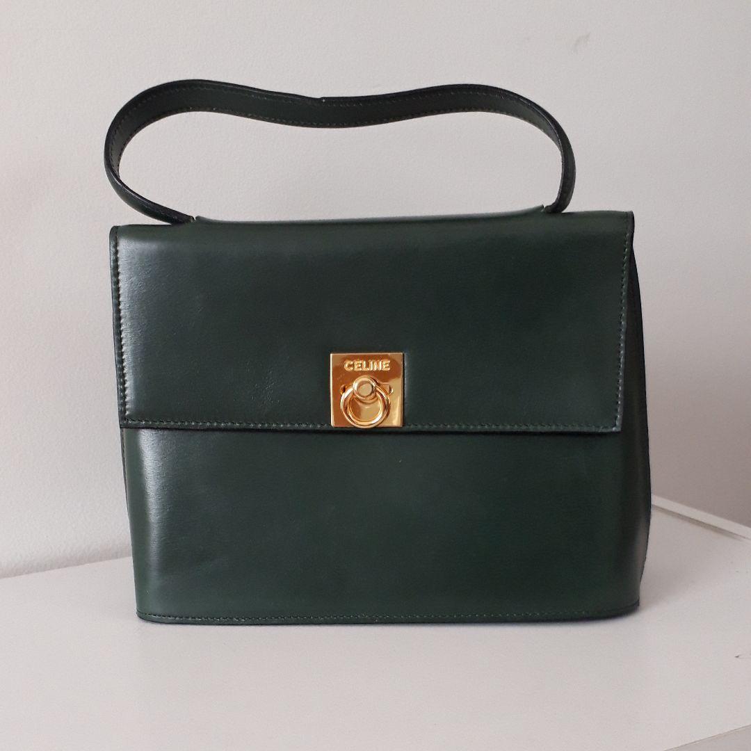 セリーヌ　CELINE　ハンドバッグ　深緑　グリーン