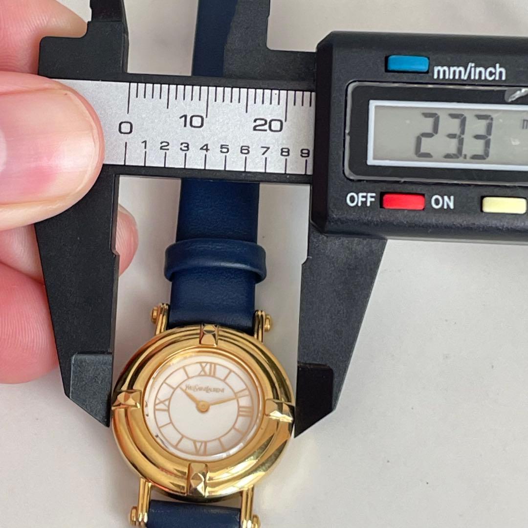 稼動品　美品　YSL イヴサンローラン　ゴールド　インデックス　ラウンド　腕時計