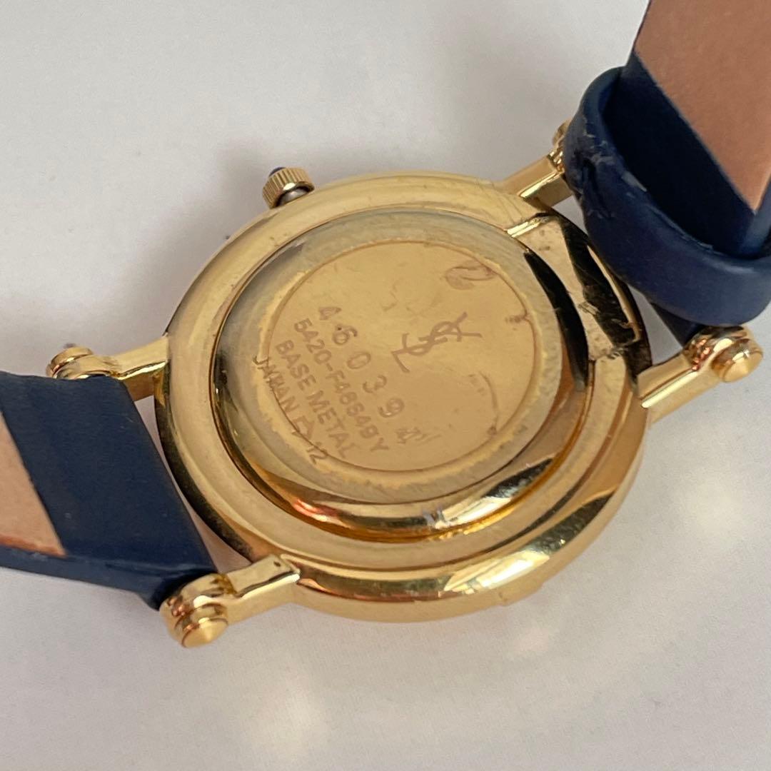稼動品　美品　YSL イヴサンローラン　ゴールド　インデックス　ラウンド　腕時計