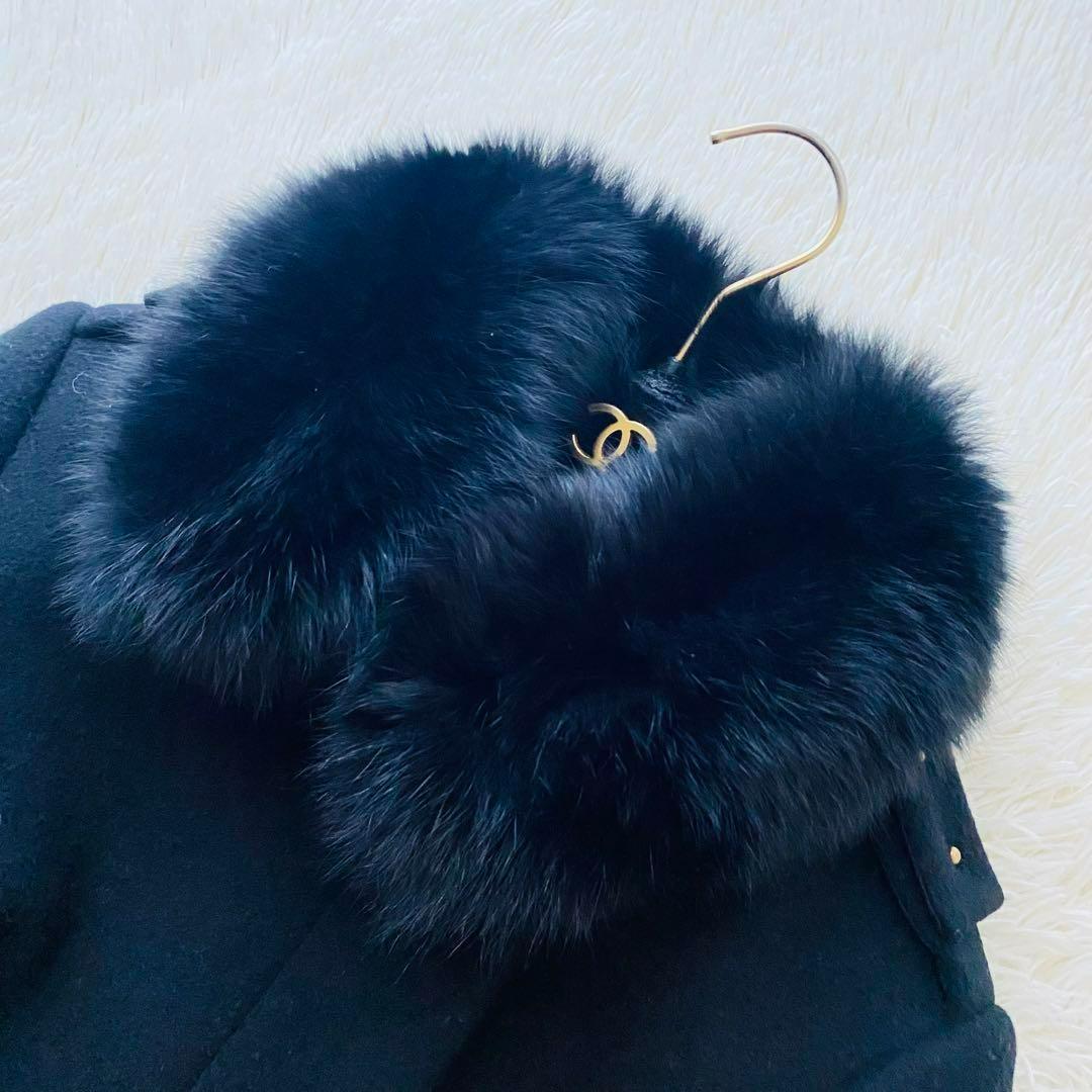 極美品 エポカ フォックスファー 2way ロング ベルテッドコート 日本製