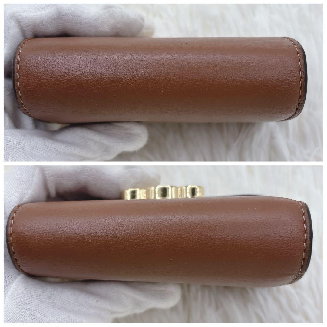 美品✨CELINE トリオンフ スモールフラップウォレット 三つ折り ブラウン