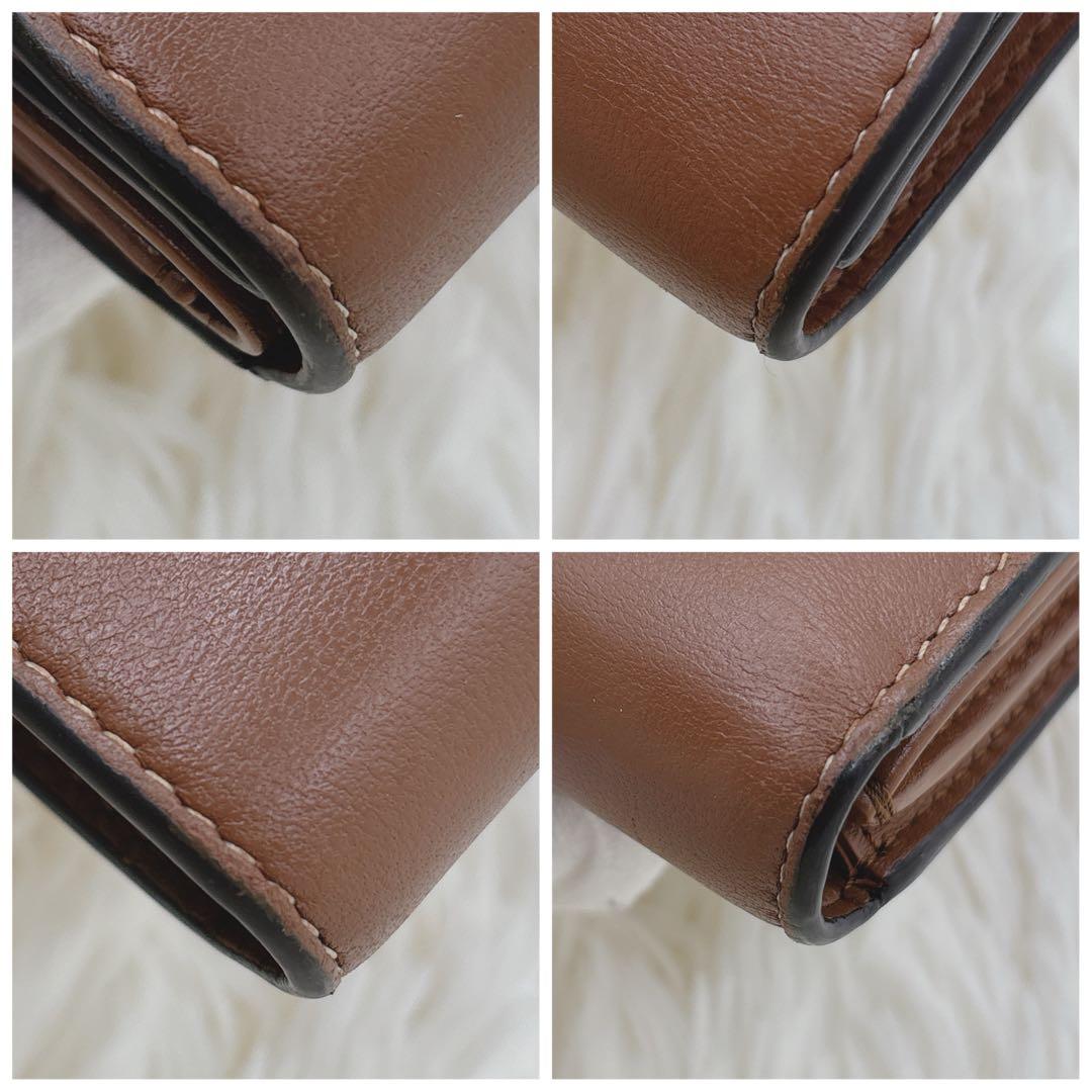美品✨CELINE トリオンフ スモールフラップウォレット 三つ折り ブラウン