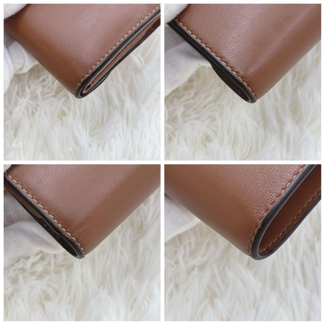 美品✨CELINE トリオンフ スモールフラップウォレット 三つ折り ブラウン
