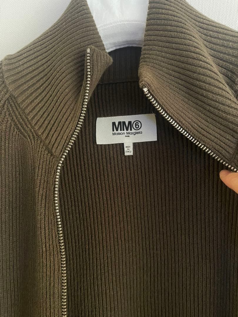 【美品】MM6 Maison Margiela ドライバーズニットS カーキ