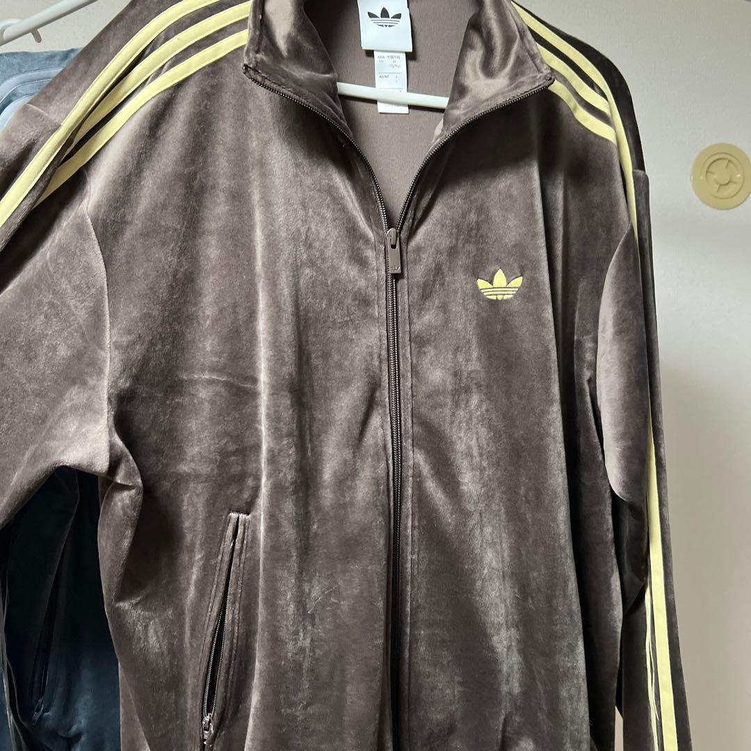 adidas ベロアジャージ Lサイズ ブラウン/グレー　2着セット