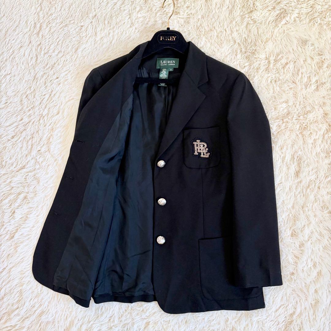 ローレンラルフローレン ブレザー 黒 銀ボタン エンブレム シングル 12