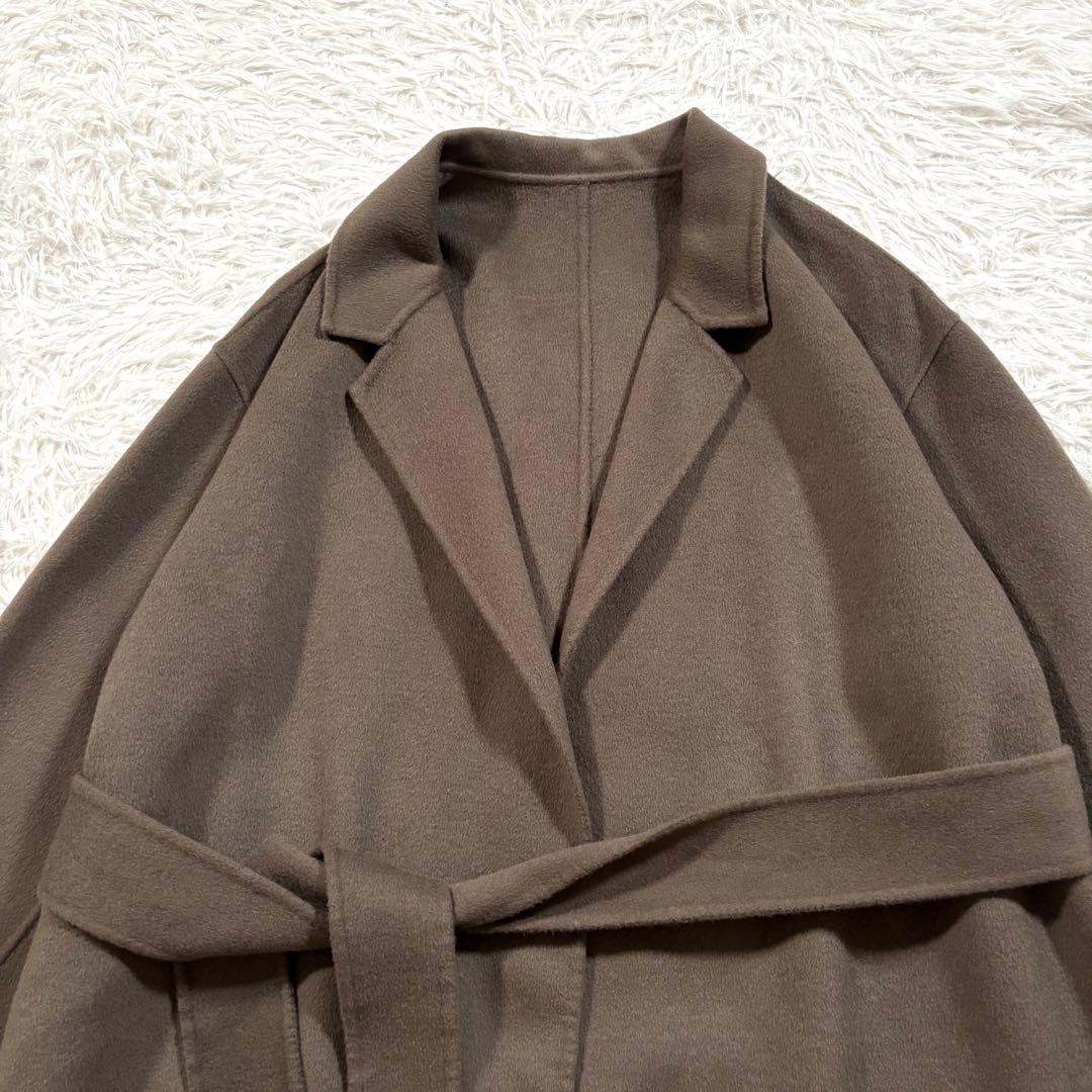 美品✨Plage プラージュ　ロング リバーコート　ウール　ベルト ブラウン