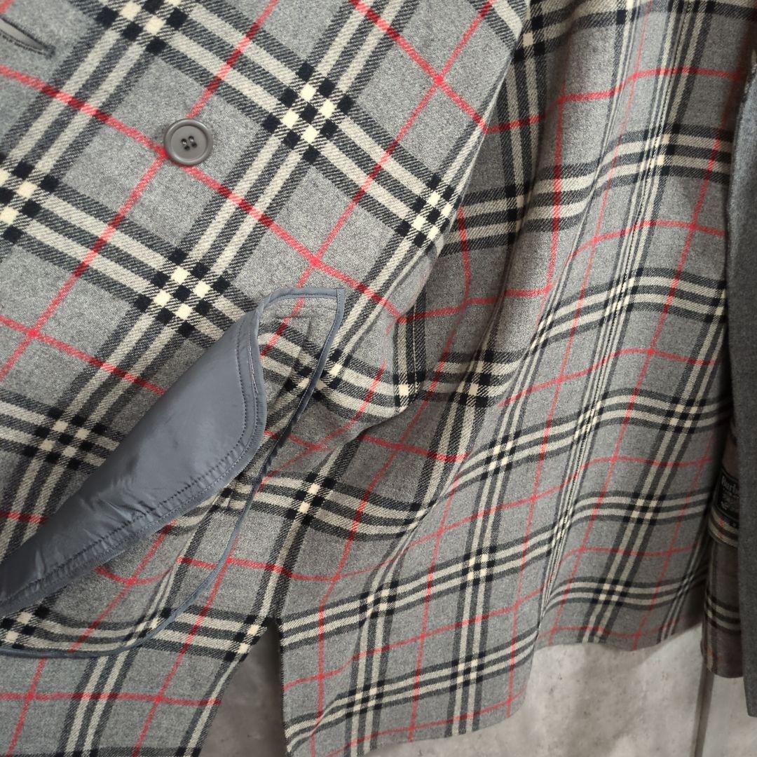 【80~90s】BURBERRY Woolカシミヤ混コート ノバチェック金ボタン