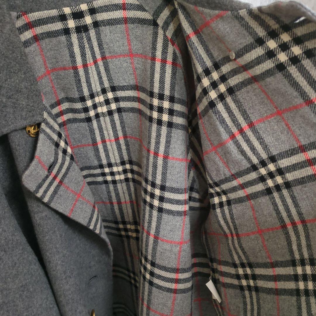 【80~90s】BURBERRY Woolカシミヤ混コート ノバチェック金ボタン