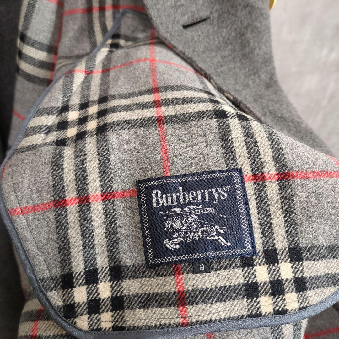 【80~90s】BURBERRY Woolカシミヤ混コート ノバチェック金ボタン