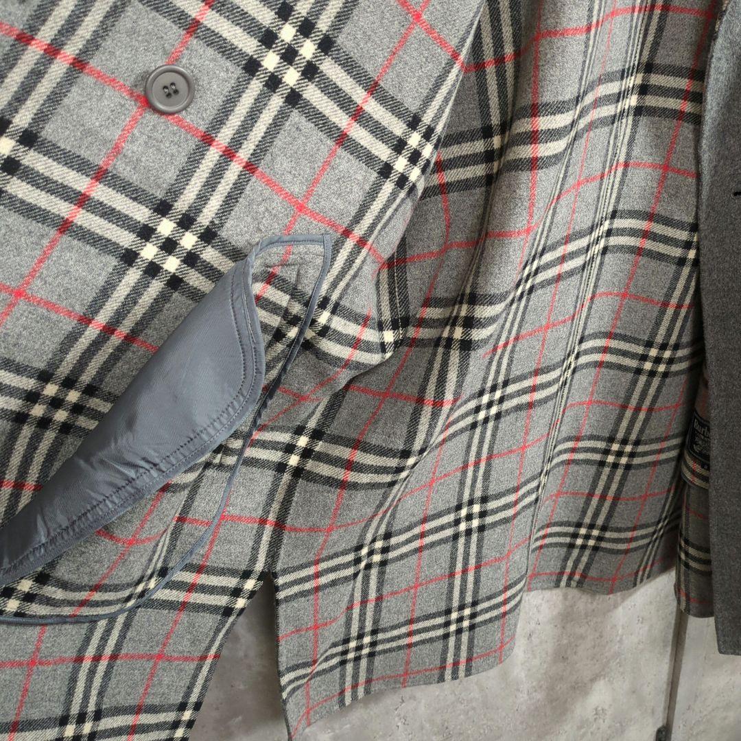 【80~90s】BURBERRY Woolカシミヤ混コート ノバチェック金ボタン