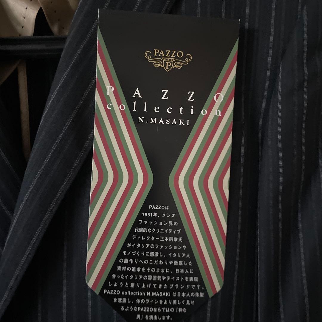 PAZZO ストライプ柄 ブラックスーツ　新品未使用