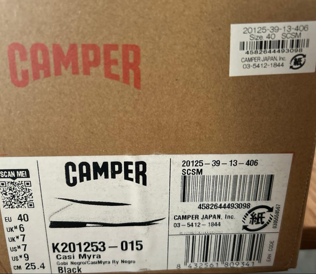 美品／／カンペール CAMPER セミスクエアトゥパンプス 40/ブラック