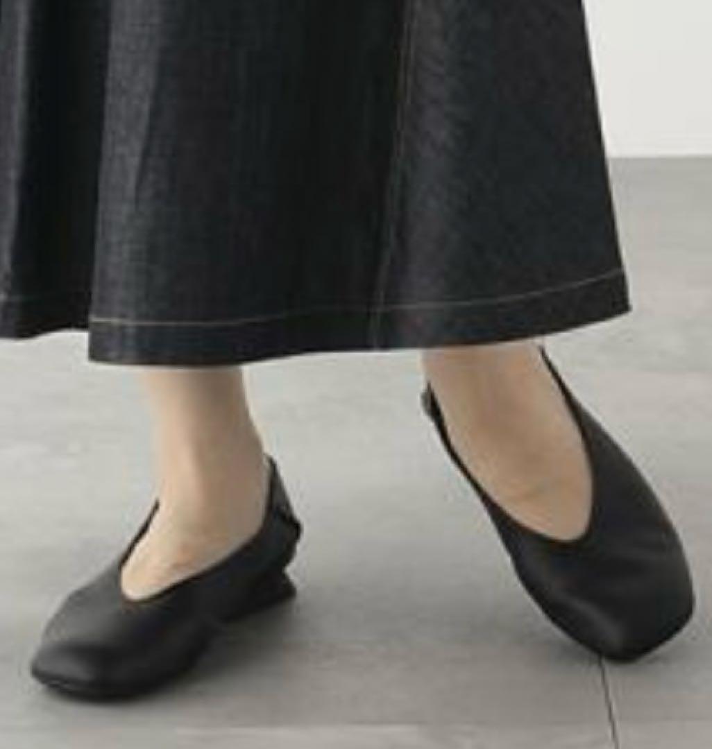 美品／／カンペール CAMPER セミスクエアトゥパンプス 40/ブラック