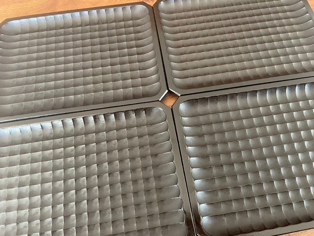 新品未使用　伝統工芸　香川漆器　象谷塗　角皿　シック　木製器