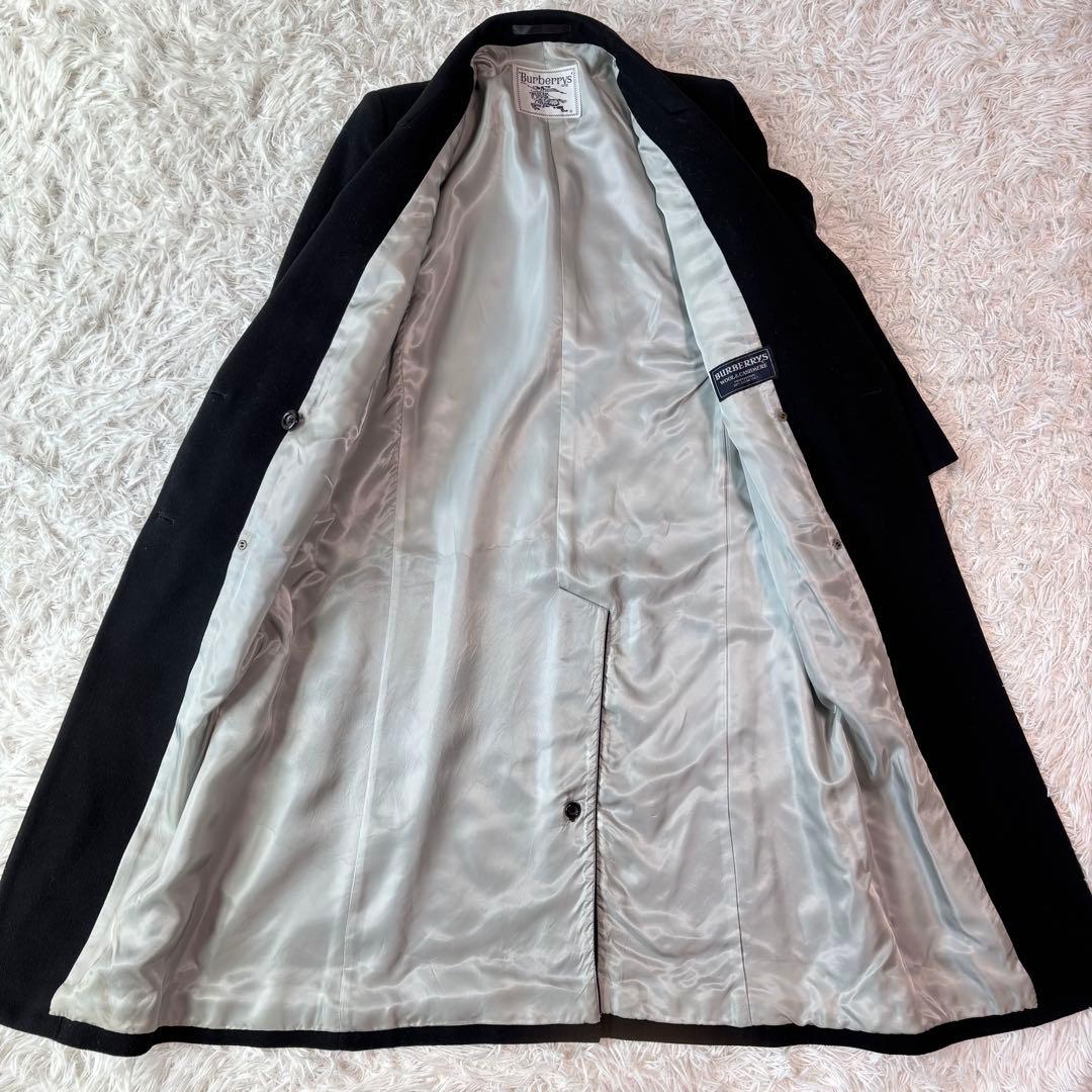 ✨カシミヤ✨バーバリー チェスターコート ダブルブレスト マキシ丈 白タグ 黒