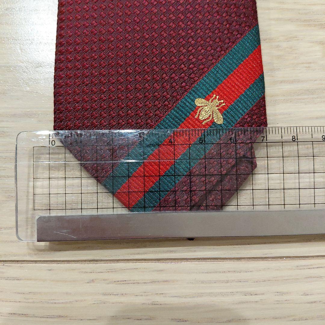 GUCCI バーガンディ ストライプ ネクタイ