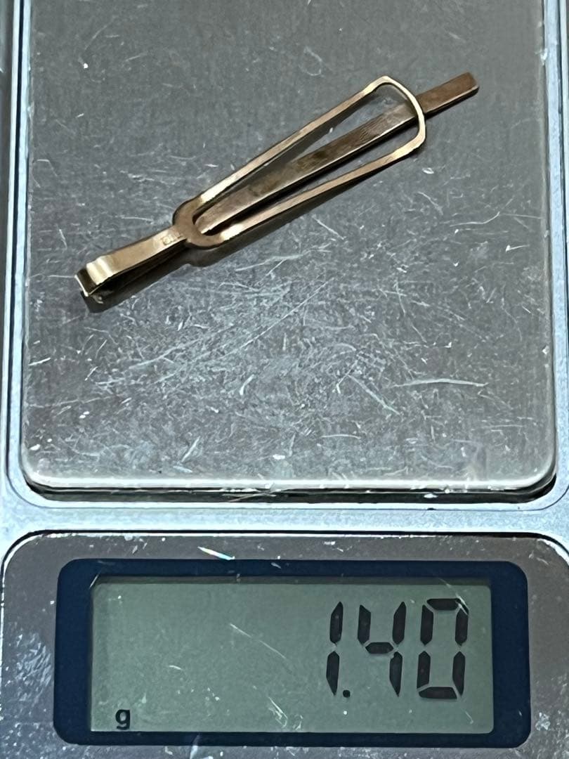 ネクタイピン 重量1.39g K10刻印