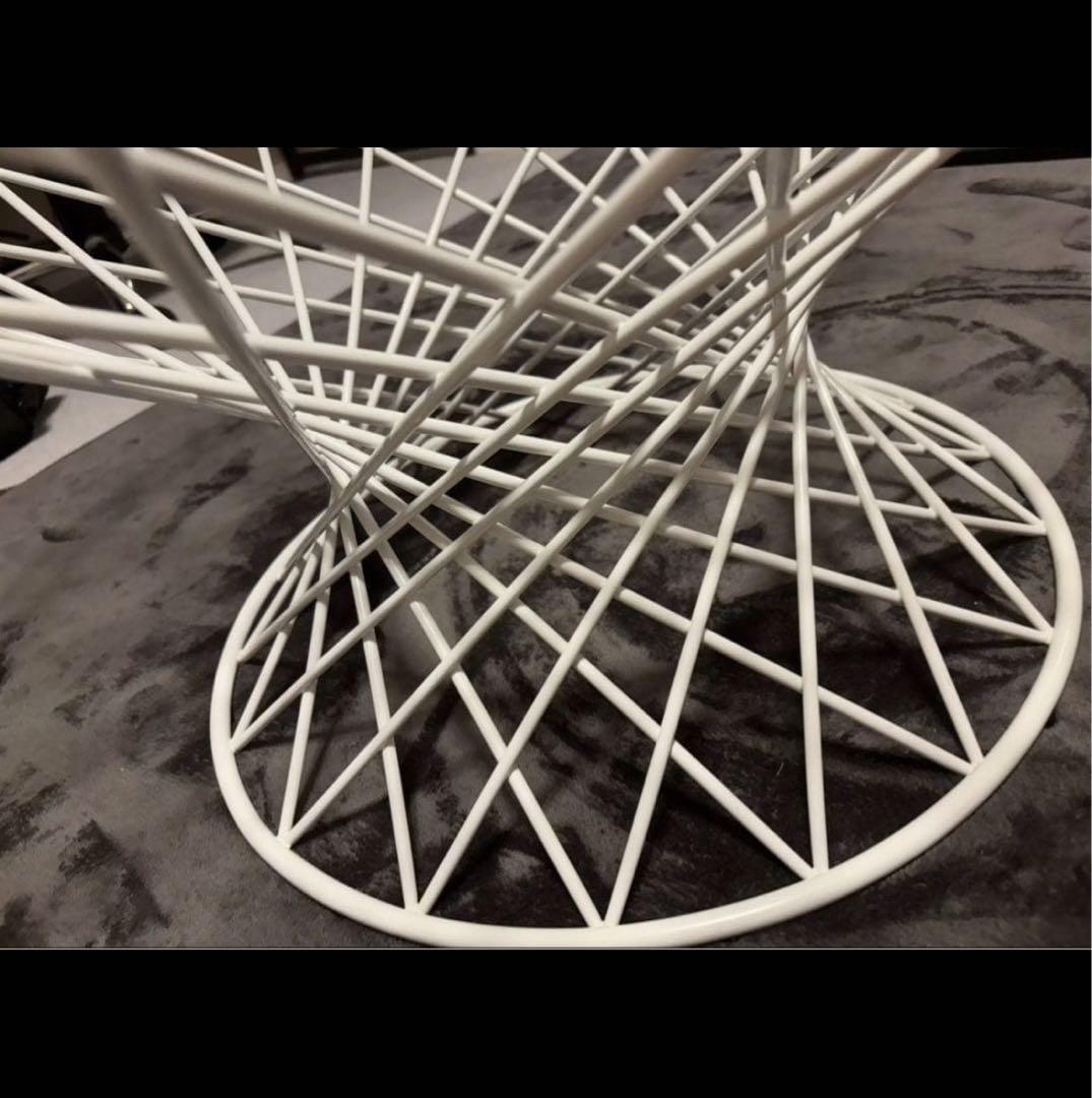 【値下げ】Francfranc マーリアコーヒーテーブル クリアホワイトφ800