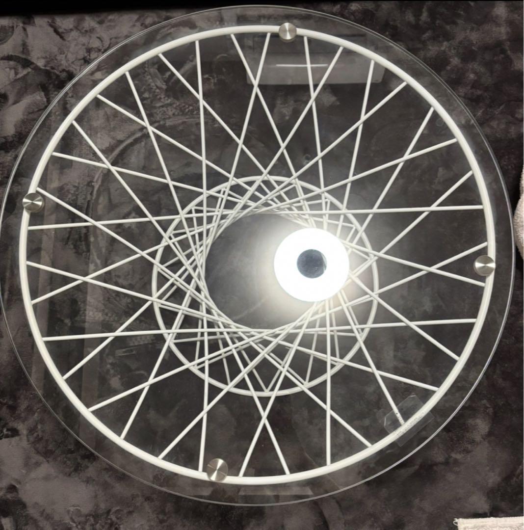 【値下げ】Francfranc マーリアコーヒーテーブル クリアホワイトφ800