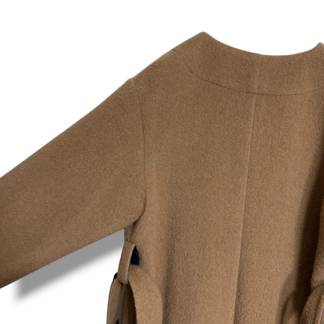 ベビーキャメル(らくだ)100%お素材 マディソンブルー ベルト付きガウンコート